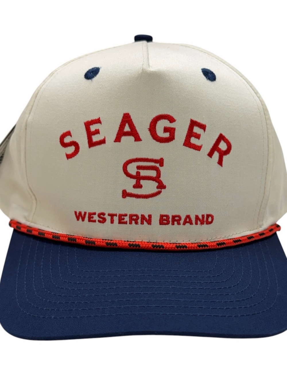 Seager Hat Cap Snap Back Mens One Size Adjustable Twill Rope Western Brand NWT